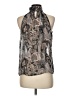 Elan 100% Polyester Paisley Black Sleeveless Blouse Size M - photo 2