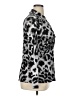 Cache Animal Print Silver Long Sleeve Blouse Size XL - photo 4