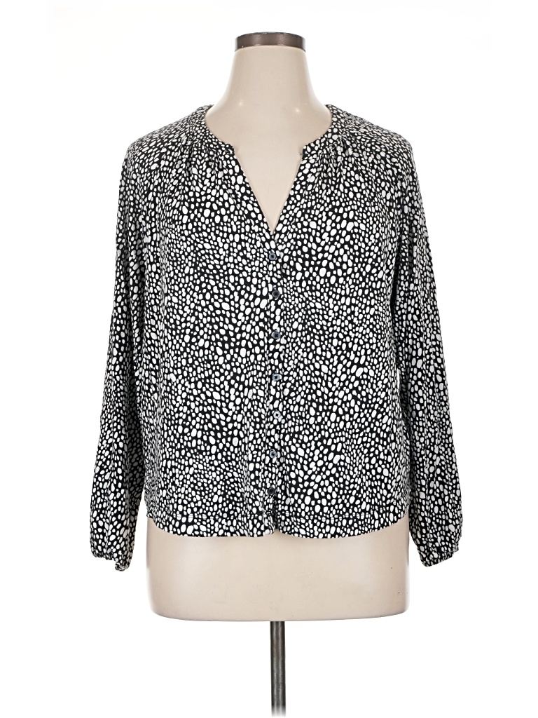 Pre-owned Boden Long Sleeve Blouse In Silver