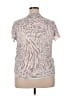 WallpapHER 100% Rayon Animal Print Ivory Short Sleeve Blouse Size XXL - photo 2