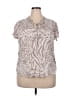 WallpapHER 100% Rayon Animal Print Ivory Short Sleeve Blouse Size XXL - photo 1