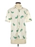 Zara Paisley Ivory Short Sleeve Button-Down Shirt Size S - photo 1