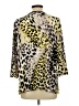Ellen Tracy Animal Print Yellow 3/4 Sleeve Blouse Size L - photo 2