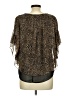 Assorted Brands Animal Print Brown Short Sleeve Blouse Size L (estimated) - photo 2
