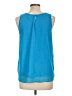 Mine 100% Polyester Blue Sleeveless Blouse Size L - photo 2