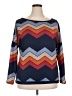 Coeur De Vague Chevron-herringbone Blue Pullover Sweater Size XXL - photo 1