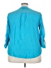 Alyx Teal 3/4 Sleeve Button-Down Shirt Size 3X - photo 2