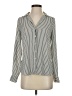 Express Outlet 100% Polyester Stripes Ivory Long Sleeve Blouse Size XS - photo 1