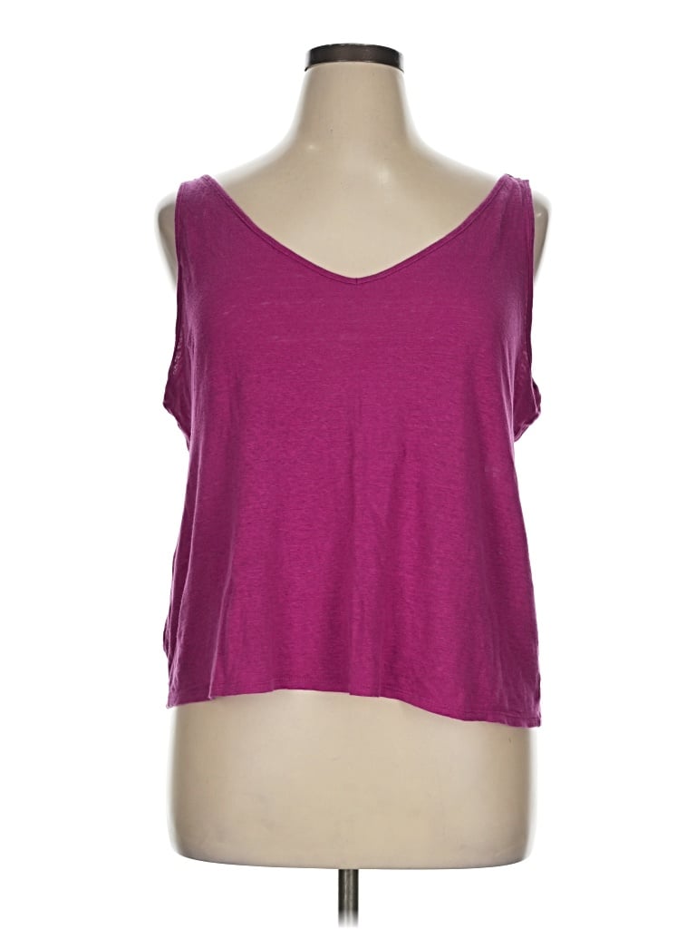 Pre-owned Ann Taylor Loft Tank Top Purple Cold Shoulder Neckline Tops