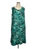 Ellos Print Teal Casual Dress Size 1X - photo 1