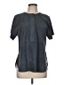 Vince. 100% Leather Gray Short Sleeve Blouse Size M - photo 1
