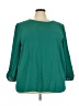 Ann Taylor LOFT 100% Polyester Teal 3/4 Sleeve Blouse Size 24 - photo 1