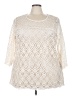 Ultra Pink Ivory Pullover Sweater Size 3X - photo 1