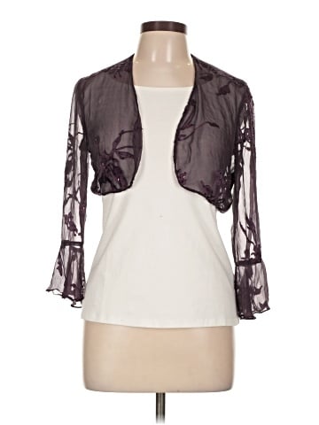 Alex Evenings 3/4 Sleeve Silk Top (view 1)
