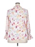 Unbranded Floral White Long Sleeve Blouse Size XXL (estimated) - photo 2