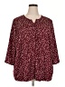 Catherines 100% Polyester Polka Dots Burgundy 3/4 Sleeve Blouse Size 2X (petite) - photo 2