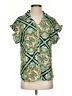 Cato Paisley Teal Short Sleeve Blouse Size S - photo 1