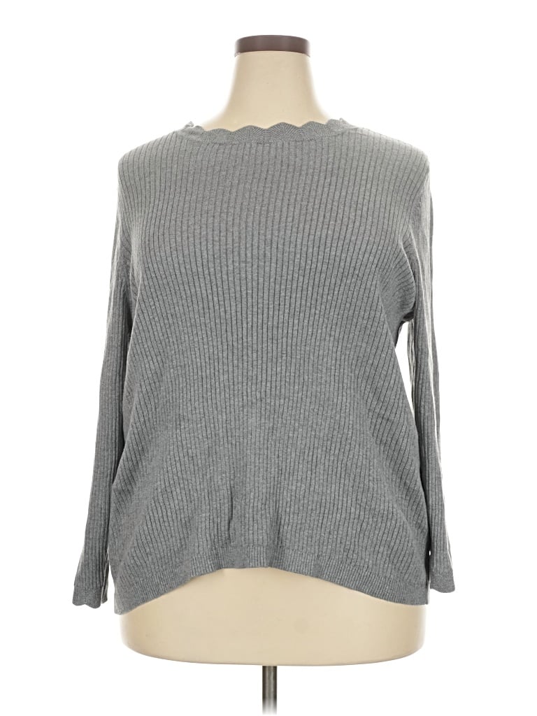 Pre-owned Lands' End Pullover Sweater In Gray