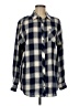 Caslon 100% Cotton Plaid Blue Long Sleeve Button-Down Shirt Size M - photo 1