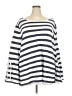 Caslon Stripes Silver Pullover Sweater Size 3X - photo 1