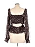 WAYF 100% Polyester Black Long Sleeve Blouse Size L - photo 2