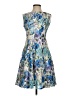 Roz & Ali 100% Polyester Floral Blue Cocktail Dress Size 2 - photo 1