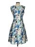 Roz & Ali 100% Polyester Floral Blue Cocktail Dress Size 2 - photo 2