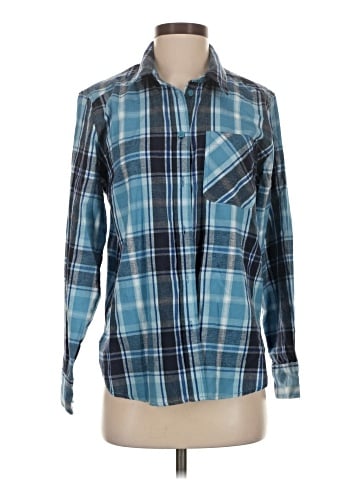 Time and Tru Long Sleeve Button-Down Shirt (view 1)