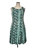 Perceptions Print Teal Cocktail Dress Size 14 - photo 1