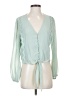 WAYF 100% Polyester Green Long Sleeve Blouse Size S - photo 1