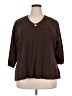 Classic Elements Brown 3/4 Sleeve T-Shirt Size 22W - photo 1