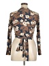 Point Floral Brown Long Sleeve Blouse Size XL - photo 2