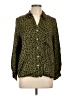 Zara Animal Print Green Long Sleeve Blouse Size L - photo 1