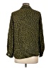 Zara Animal Print Green Long Sleeve Blouse Size L - photo 2