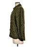 Zara Animal Print Green Long Sleeve Blouse Size L - photo 5
