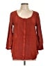 Maeve 100% Rayon Orange 3/4 Sleeve Blouse Size 10 - photo 1