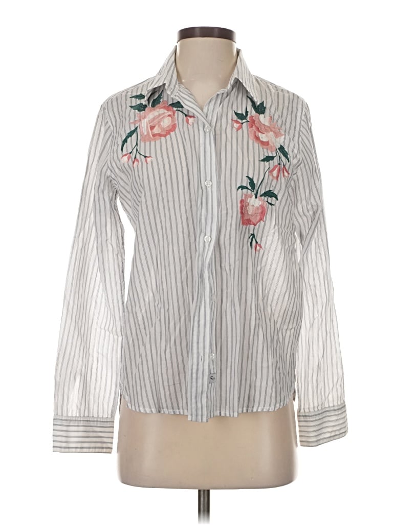 Pre-owned Rails Long Sleeve Blouse In White