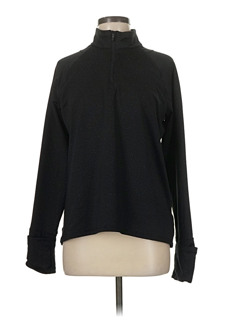 Pre-owned Athleta Long Sleeve Top Black Turtleneck Tops