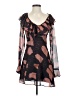 Topshop 100% Polyester Animal Print Brown Cocktail Dress Size 2 - photo 1