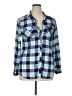 White Mark 100% Polyester Plaid Blue Long Sleeve Blouse Size XL - photo 1