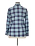 White Mark 100% Polyester Plaid Blue Long Sleeve Blouse Size XL - photo 2