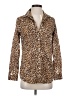 J. McLaughlin 100% Cotton Animal Print Brown Long Sleeve Button-Down Shirt Size XS - photo 1