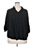 Torrid Black 3/4 Sleeve Button-Down Shirt Size 2X Plus (2) - photo 1