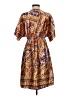 NY Collection 100% Polyester Paisley Brown Casual Dress Size S - photo 2