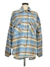 Timing Plaid Blue Long Sleeve Blouse Size M - photo 1