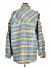 Timing Plaid Blue Long Sleeve Blouse Size M - photo 2