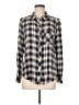 Vince Camuto Plaid Gray Black Long Sleeve Button-Down Shirt Size M - photo 1