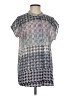 CAbi 100% Polyester Houndstooth Silver Short Sleeve Blouse Size S - photo 1