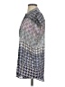CAbi 100% Polyester Houndstooth Silver Short Sleeve Blouse Size S - photo 5