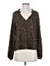 Roan + Ryan 100% Polyester Brown Long Sleeve Blouse Size XS - photo 1